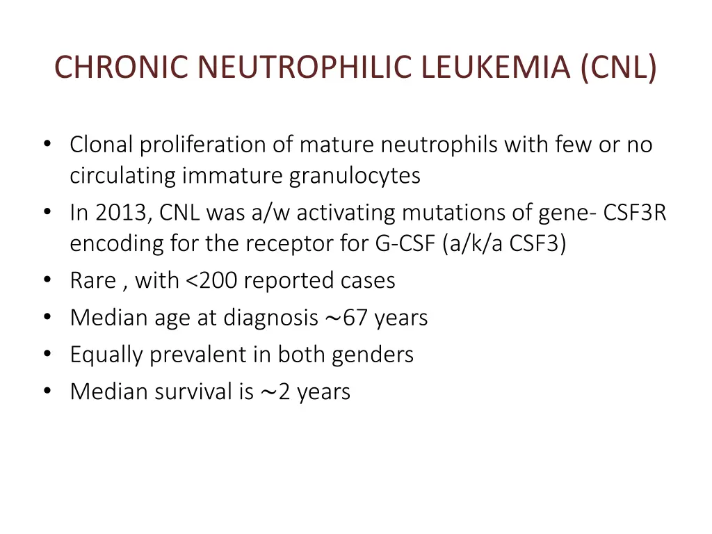 chronic neutrophilic leukemia cnl