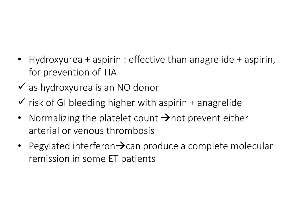 hydroxyurea aspirin effective than anagrelide