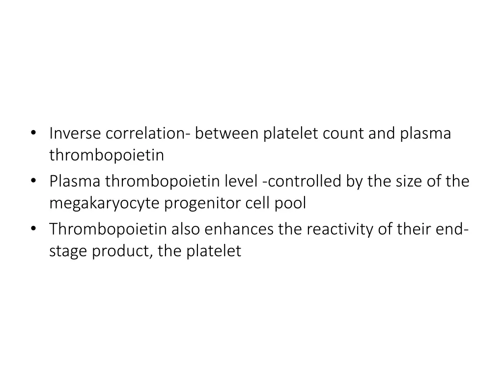 inverse correlation between platelet count