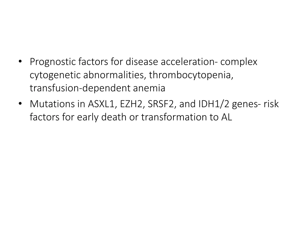 prognostic factors for disease acceleration