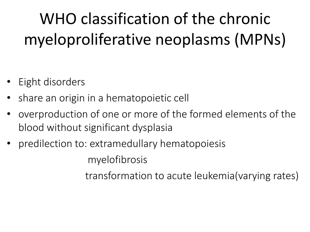 who classification of the chronic