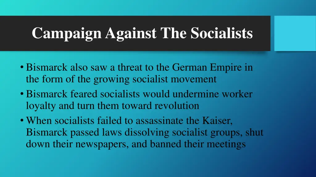 campaign against the socialists