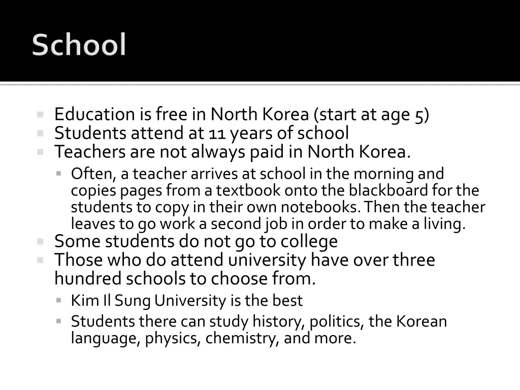 education is free in north korea start