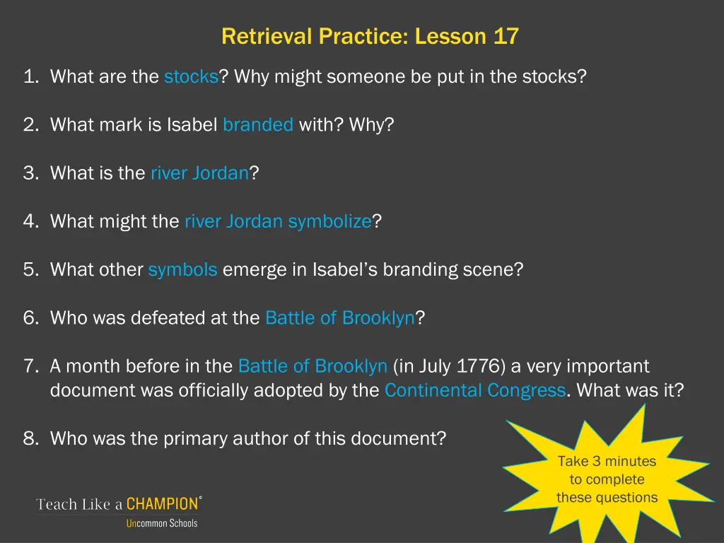 retrieval practice lesson 17