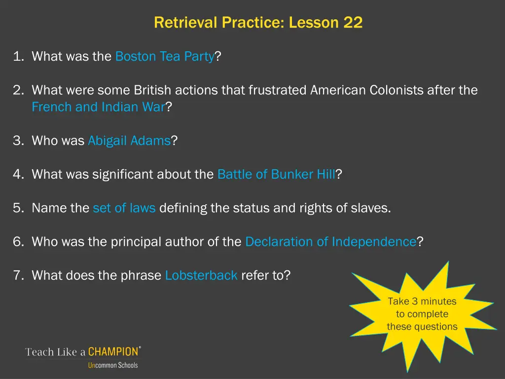 retrieval practice lesson 22