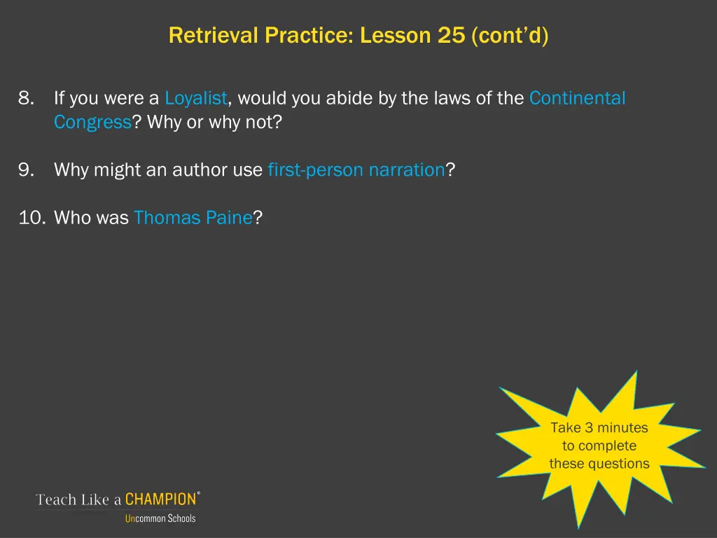 retrieval practice lesson 25 cont d