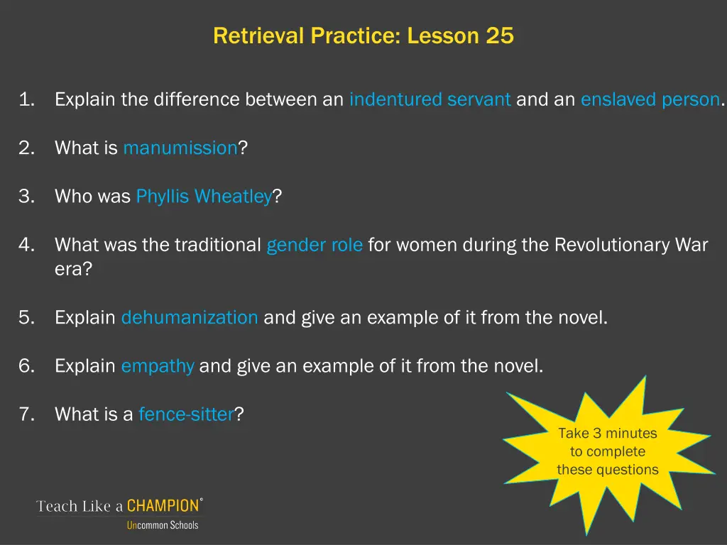 retrieval practice lesson 25