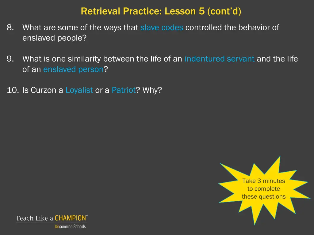 retrieval practice lesson 5 cont d