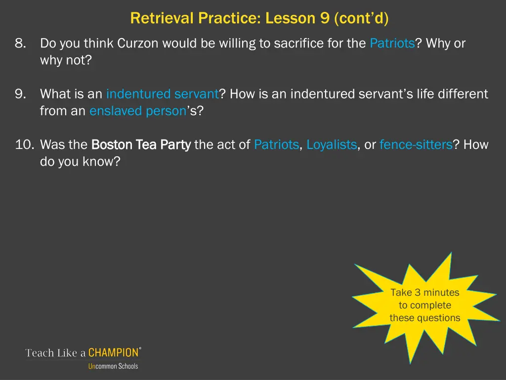 retrieval practice lesson 9 cont d