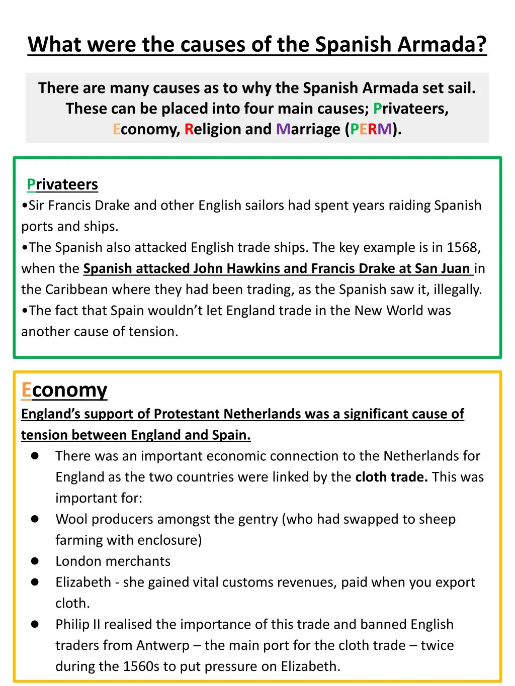 what were the causes of the spanish armada