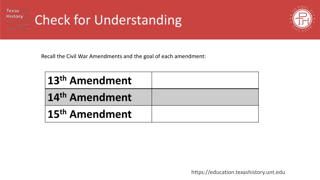 check for understanding