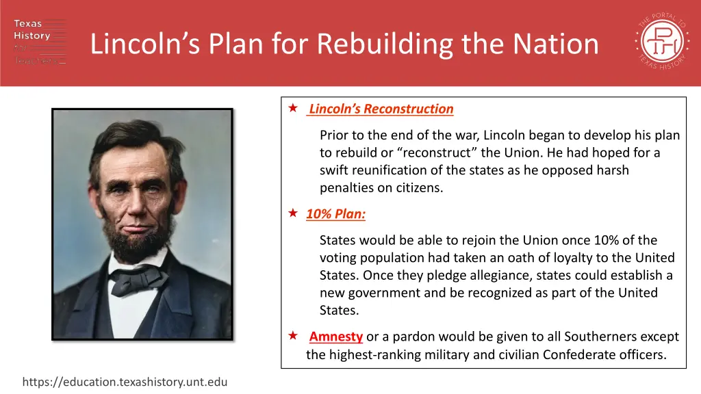 lincoln s plan for rebuilding the nation