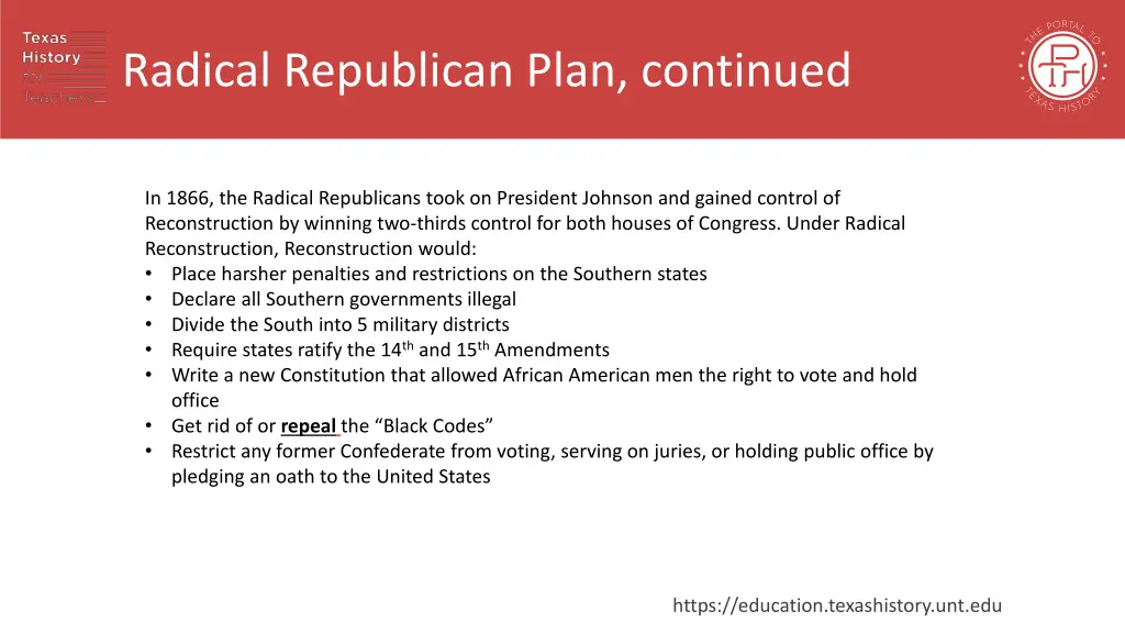 radical republican plan continued