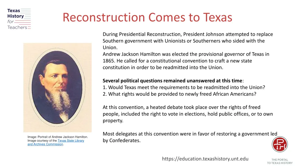 reconstruction comes to texas