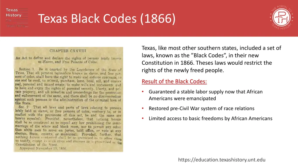 texas black codes 1866