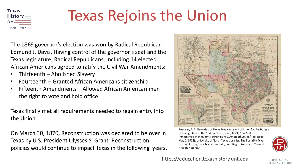 texas rejoins the union