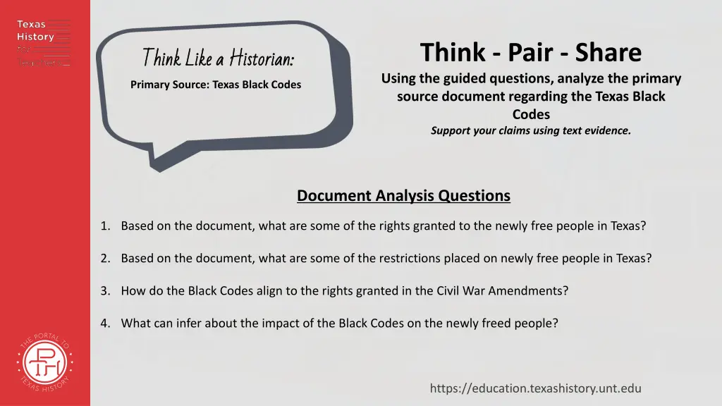 think pair share using the guided questions