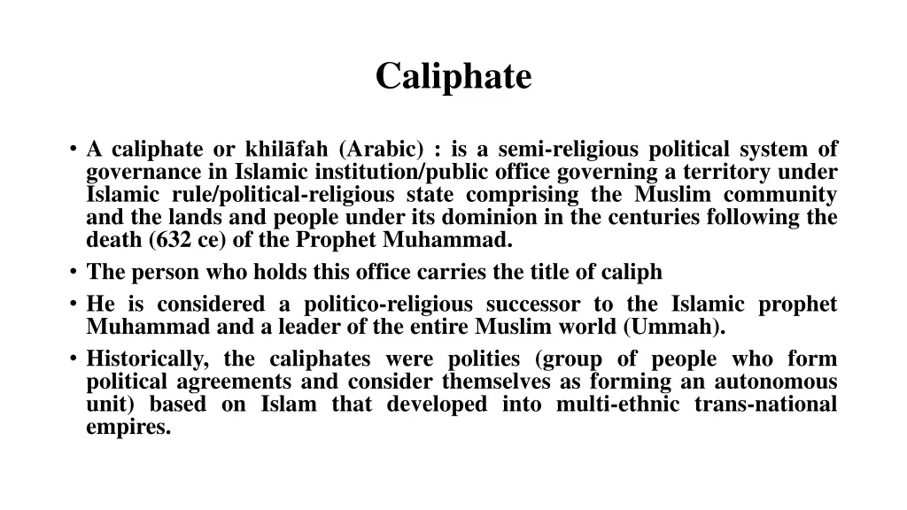 caliphate