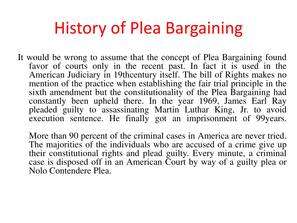 history of plea bargaining