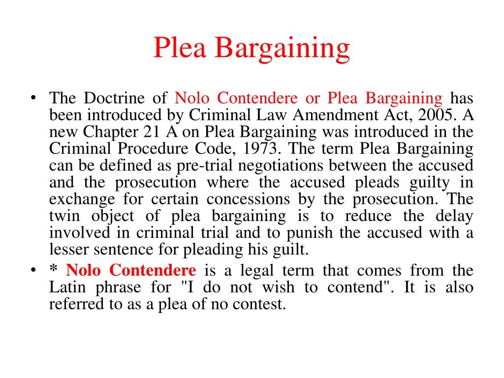 plea bargaining