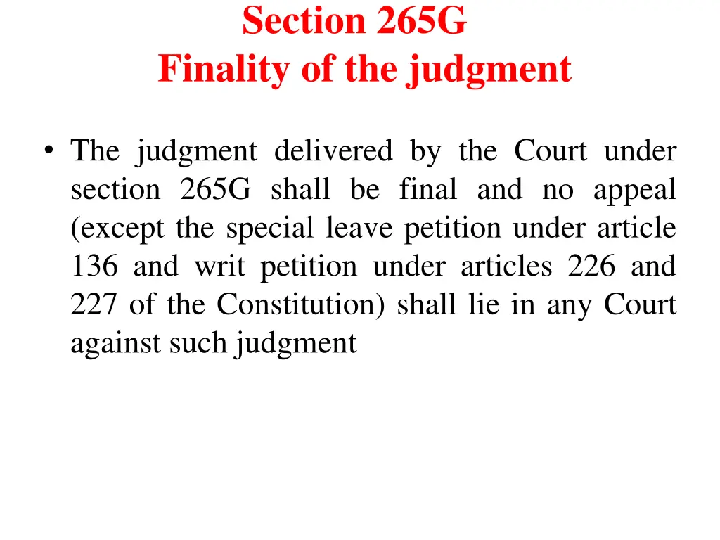 section 265g finality of the judgment