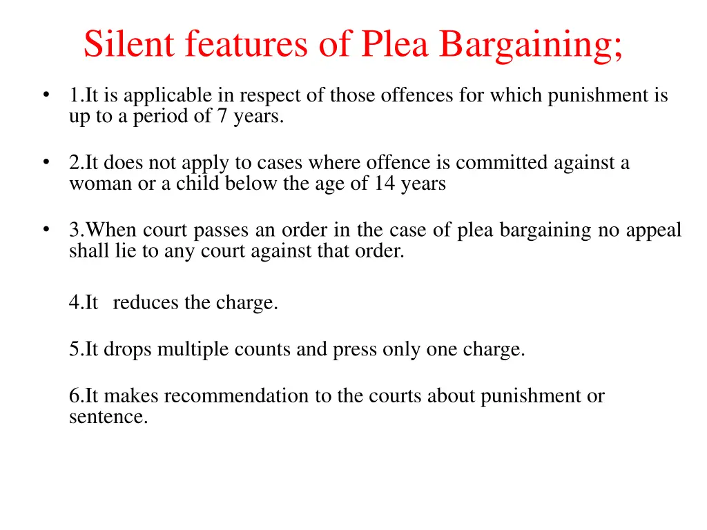 silent features of plea bargaining