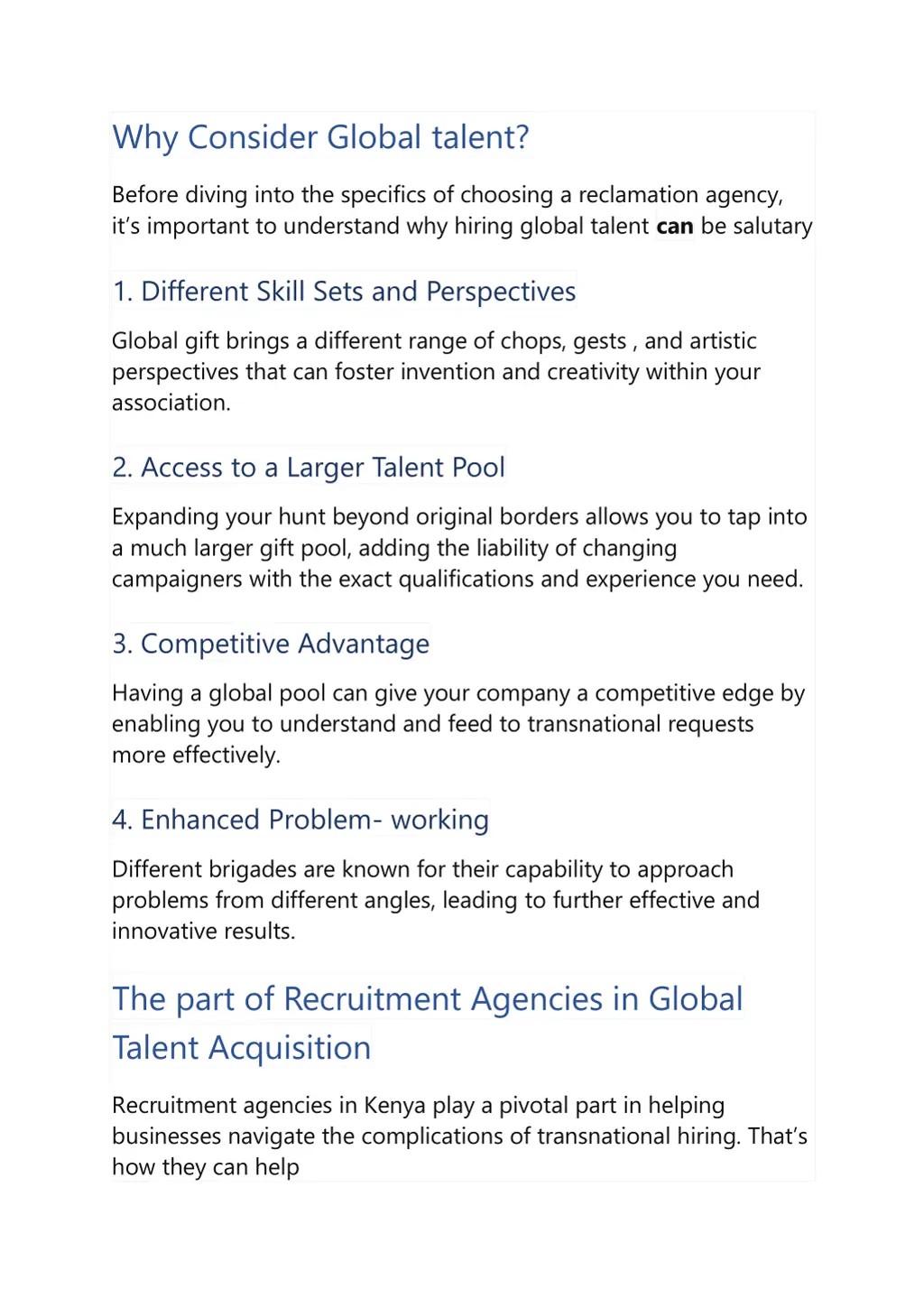 why consider global talent