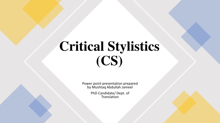 critical stylistics cs