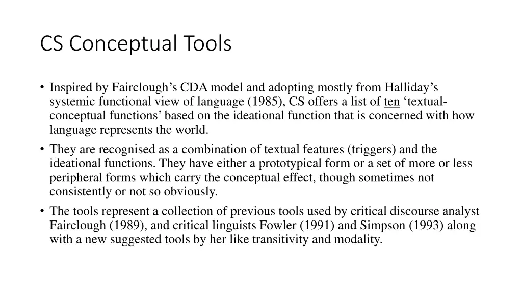 cs conceptual tools