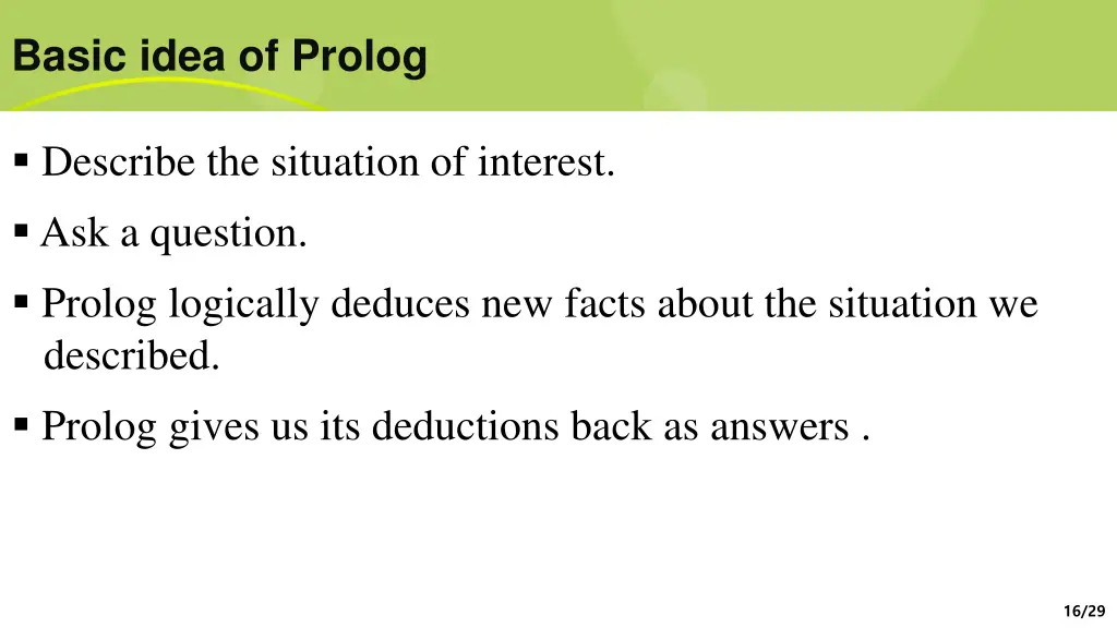 basic idea of prolog