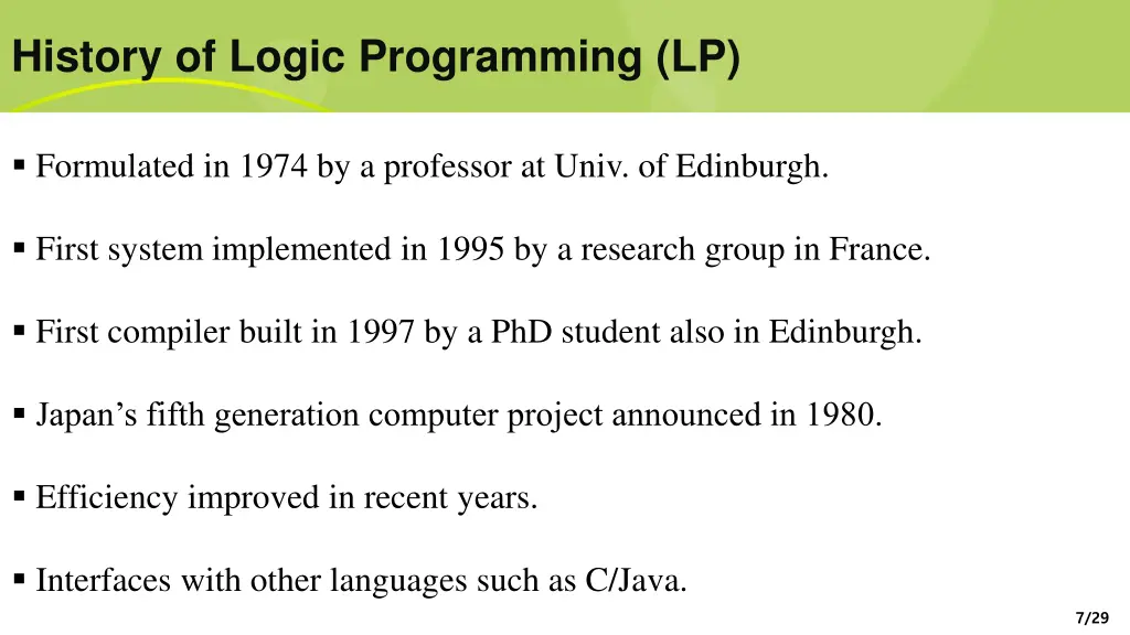 history of logic programming lp