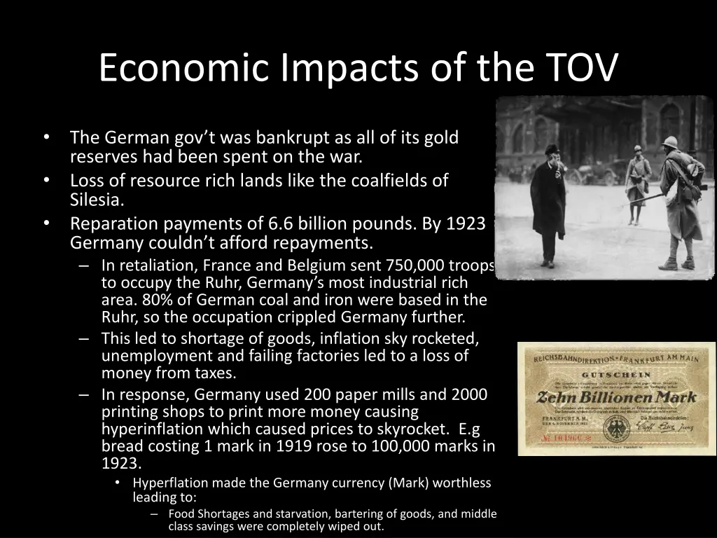 economic impacts of the tov