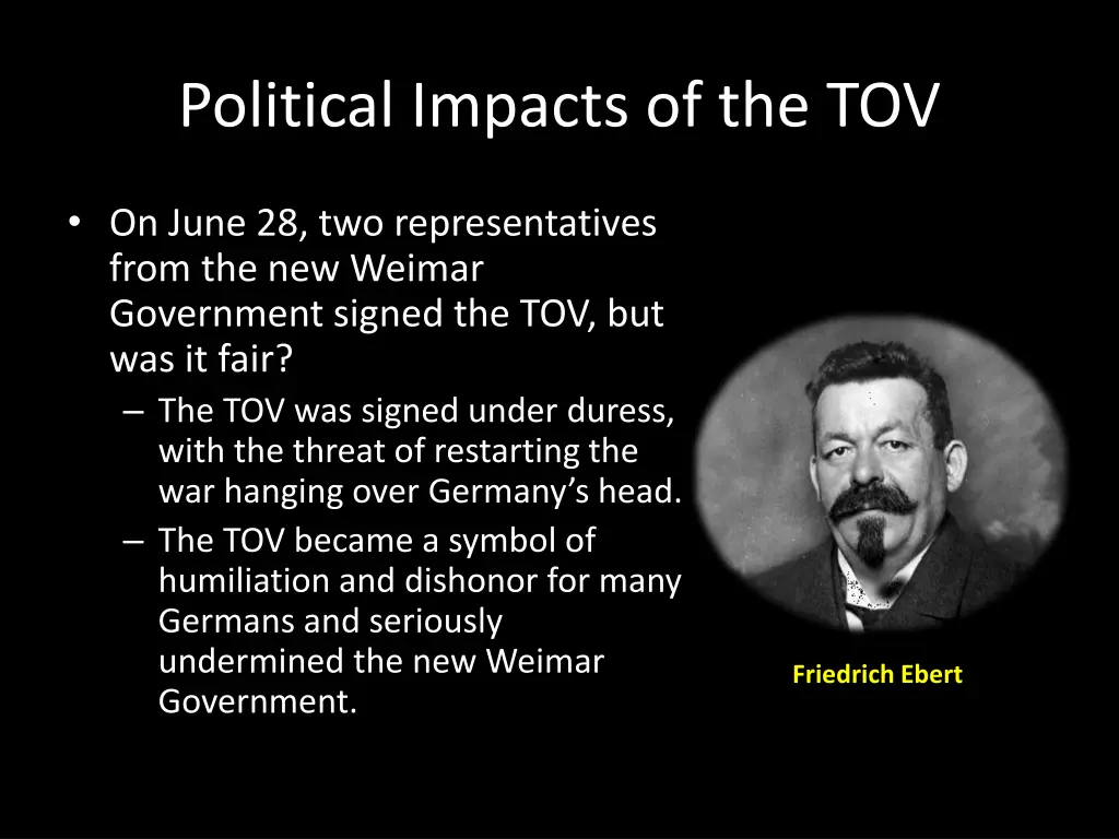 political impacts of the tov