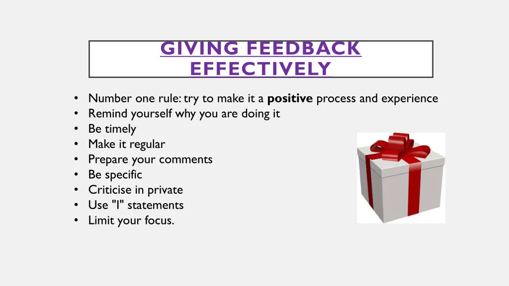 giving feedback effectively