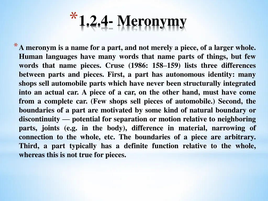 1 2 4 meronymy 1