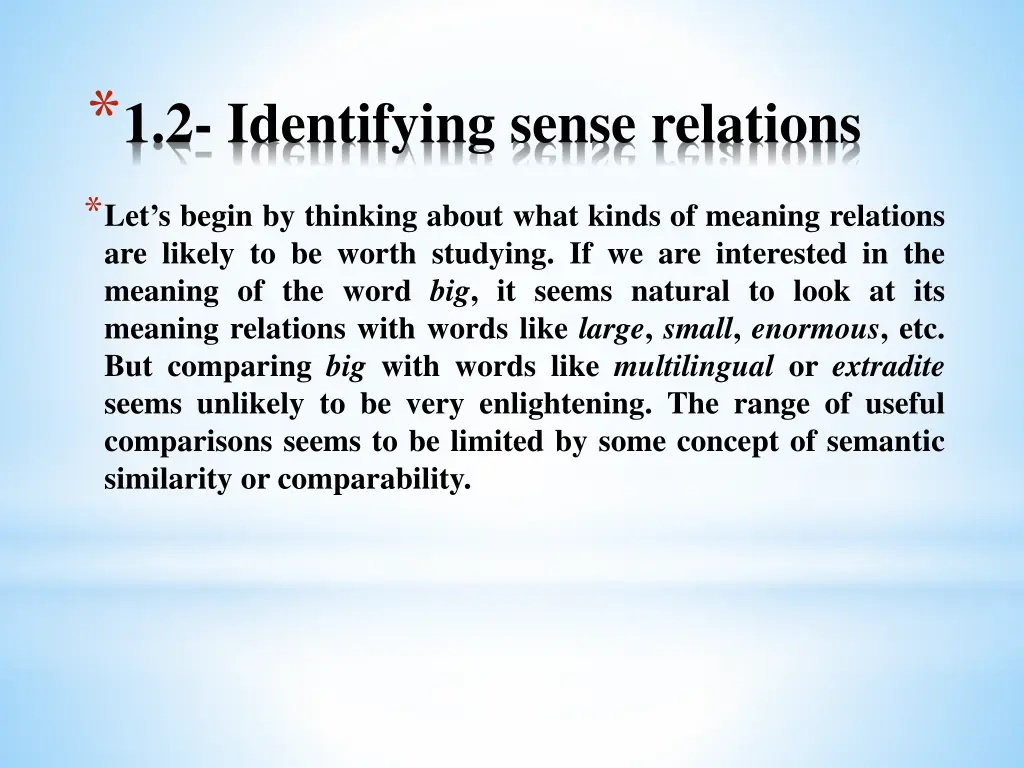 1 2 identifying sense relations