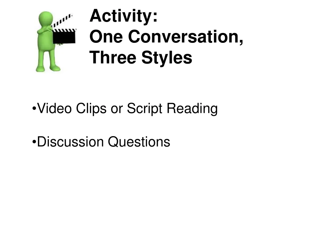 activity one conversation three styles