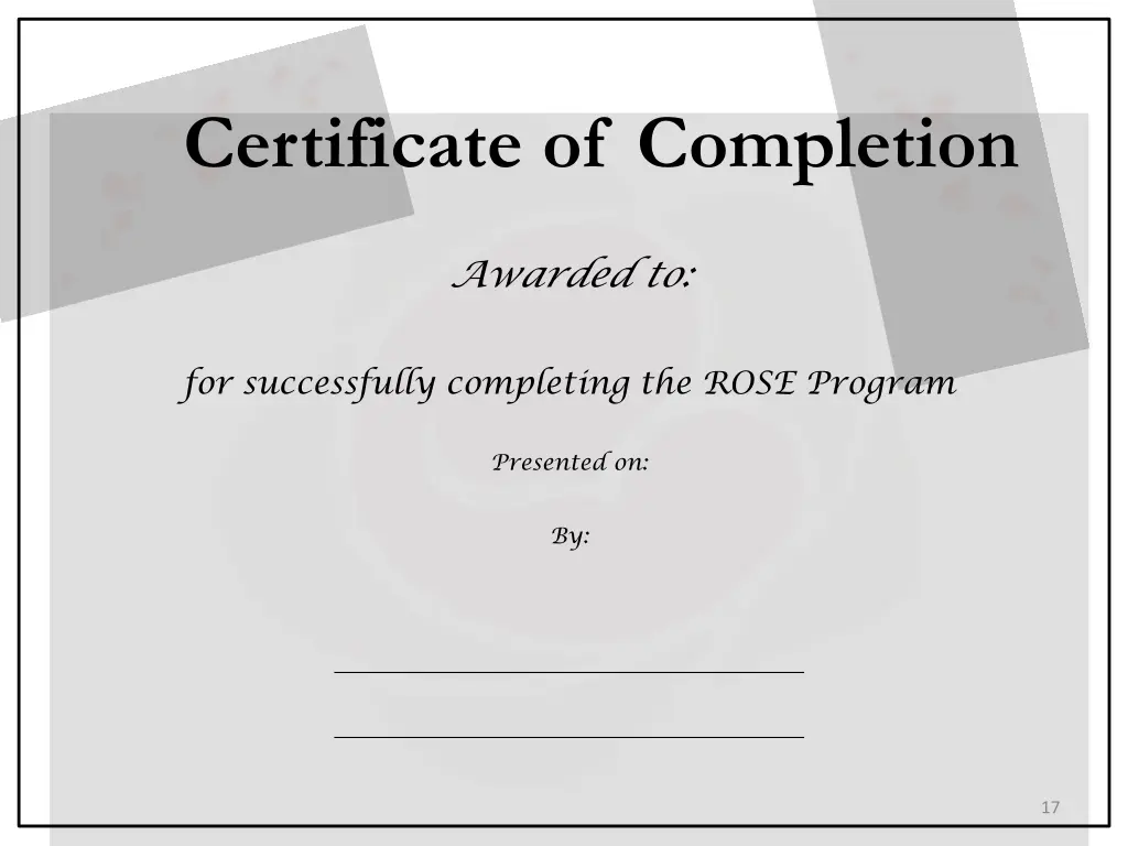 certificate of completion