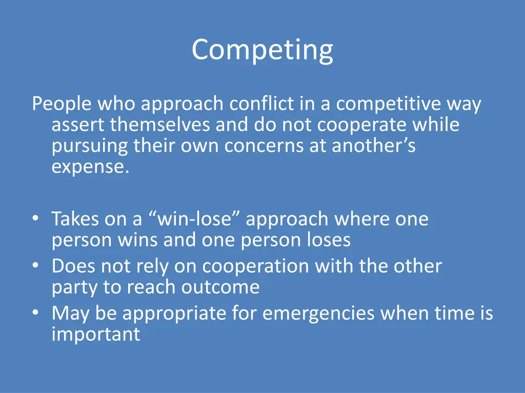 competing