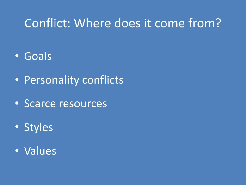 conflict where does it come from