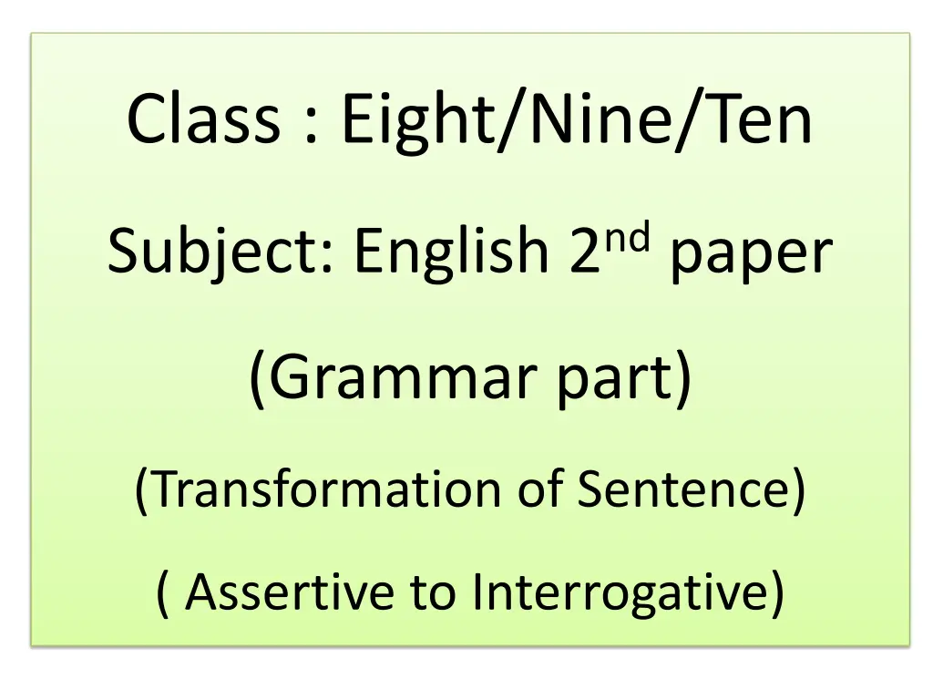 class eight nine ten