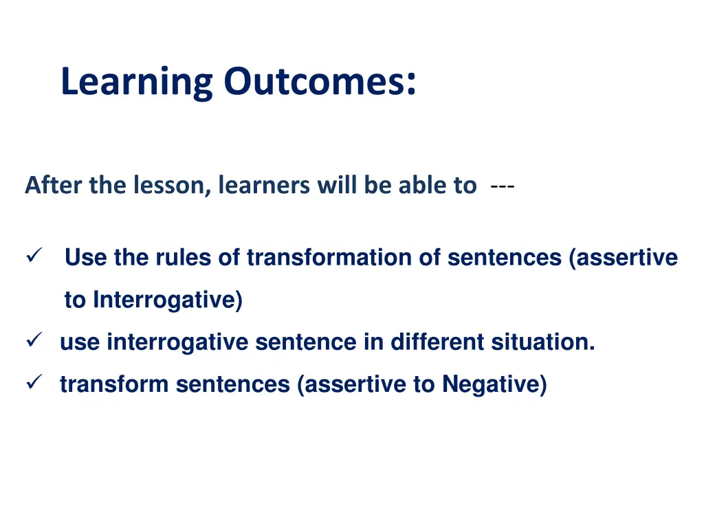 learning outcomes