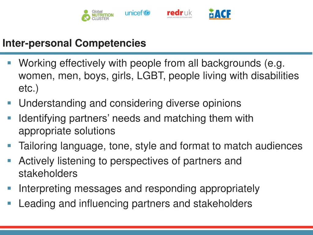 inter personal competencies