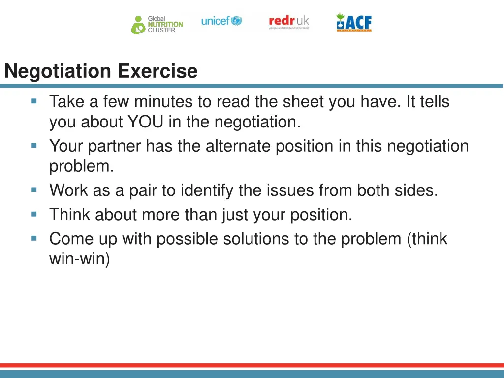 negotiation exercise