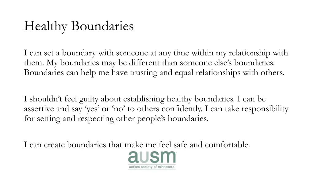 healthy boundaries