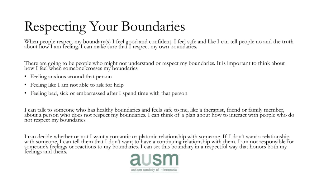 respecting your boundaries