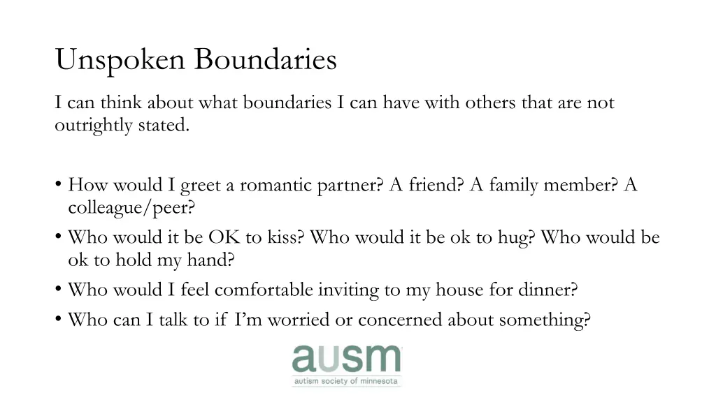 unspoken boundaries