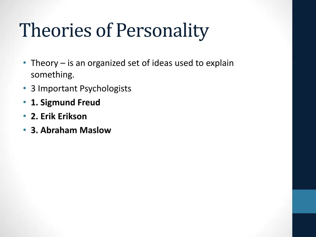 theories of personality