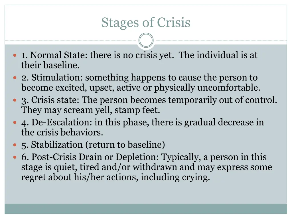 stages of crisis