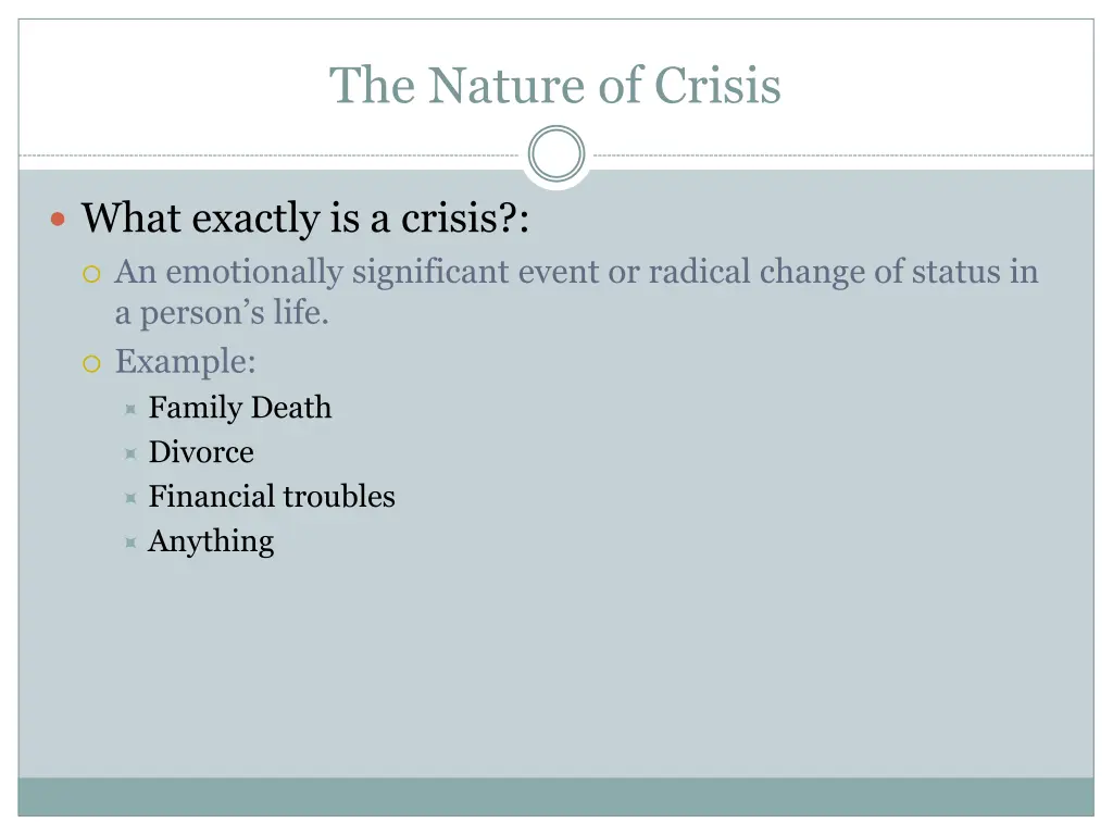 the nature of crisis